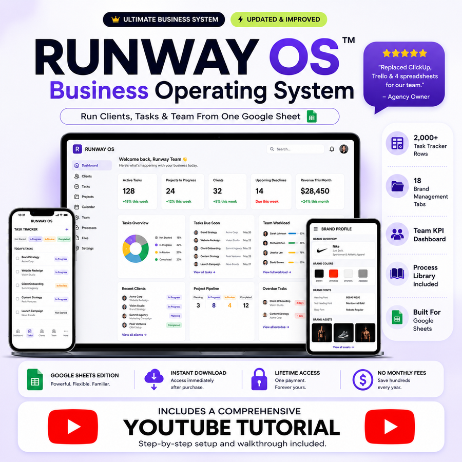 Runway OS™ | Replace ClickUp, Trello & Spreadsheets With One System