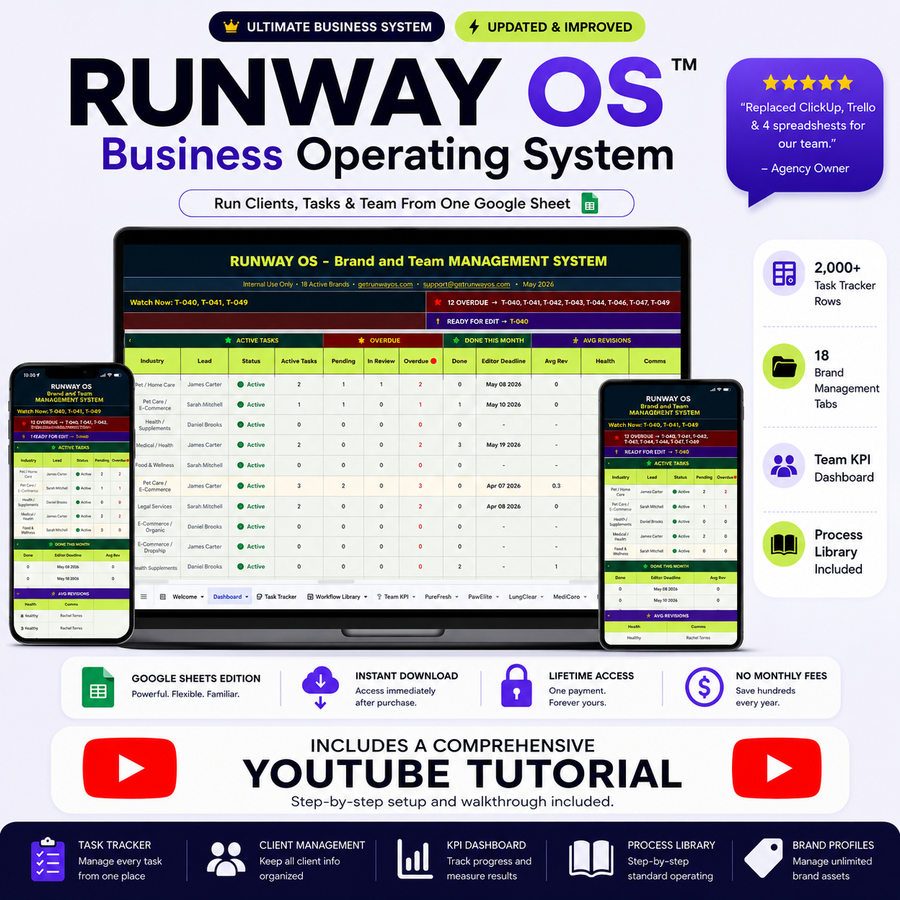 Runway OS™ | Replace ClickUp, Trello & Spreadsheets With One System